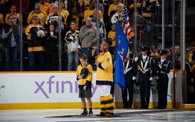 Cooper in the Nashville Predators Hockey Fights Cancer Video